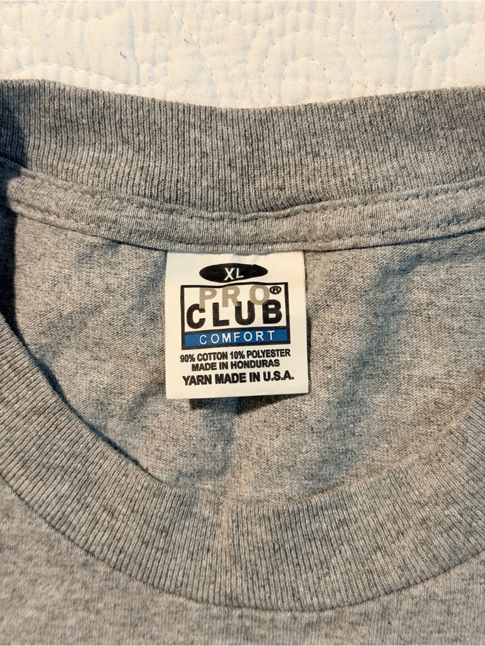 Pro Club Comfort Tee | Heather Grey | Size XL | Blank Crewneck